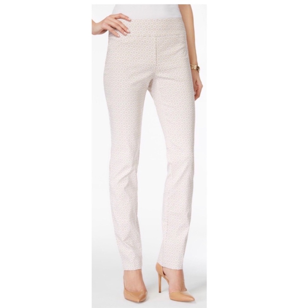 NEW J.Jill Cream Pull-On High-Waist Pants Stretch, Cream White Size 12 New w/Tag